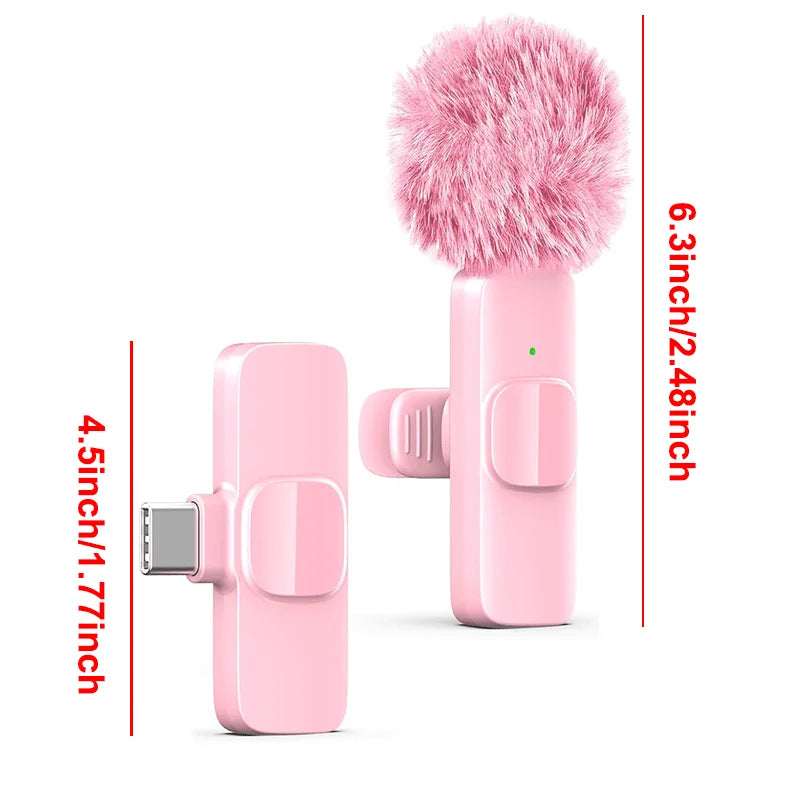 Wireless Lavalier Microphone for iPhone 17/16/15/Android with Noise Reduction USB C Mini Microphone for Vlog YouTube Recording,