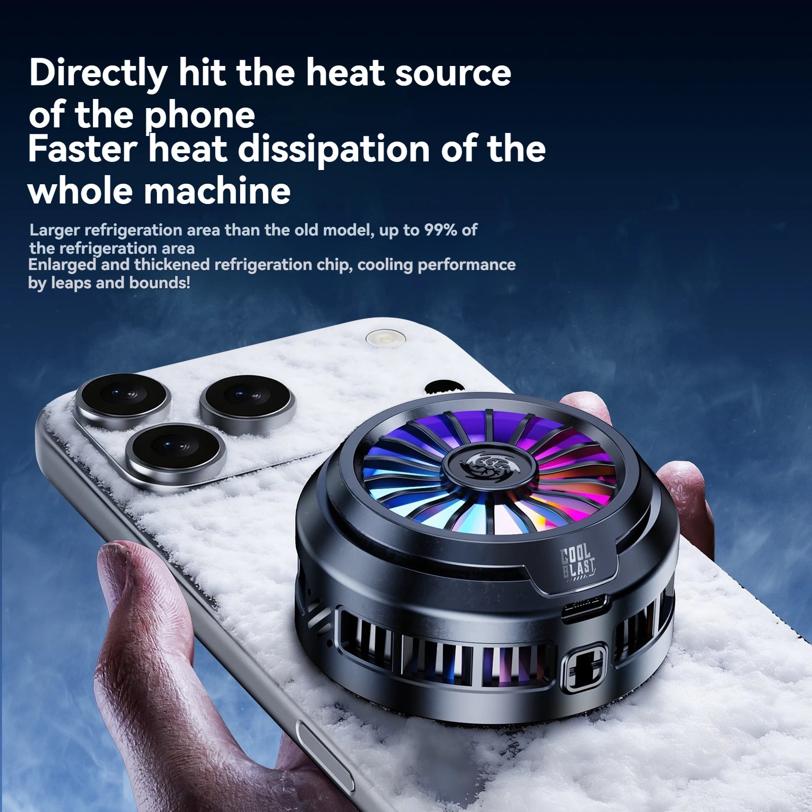 Mobile Portable Magnetic Semiconductor Phone Cooler with RGB Lights Powerful Cooling Fan for Gaming New