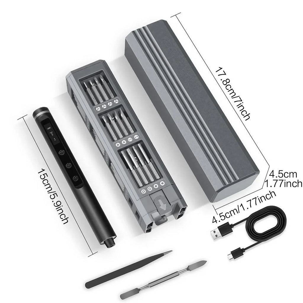 49 in 1 Electric Screwdriver Set with 5 Torque Settings and 42 Magnetic Bits for Electronics Repair DIY Projects Portable Mini Power Tool Kit for Computers Laptops Smartphones Motherboards Cameras and Home Repairs