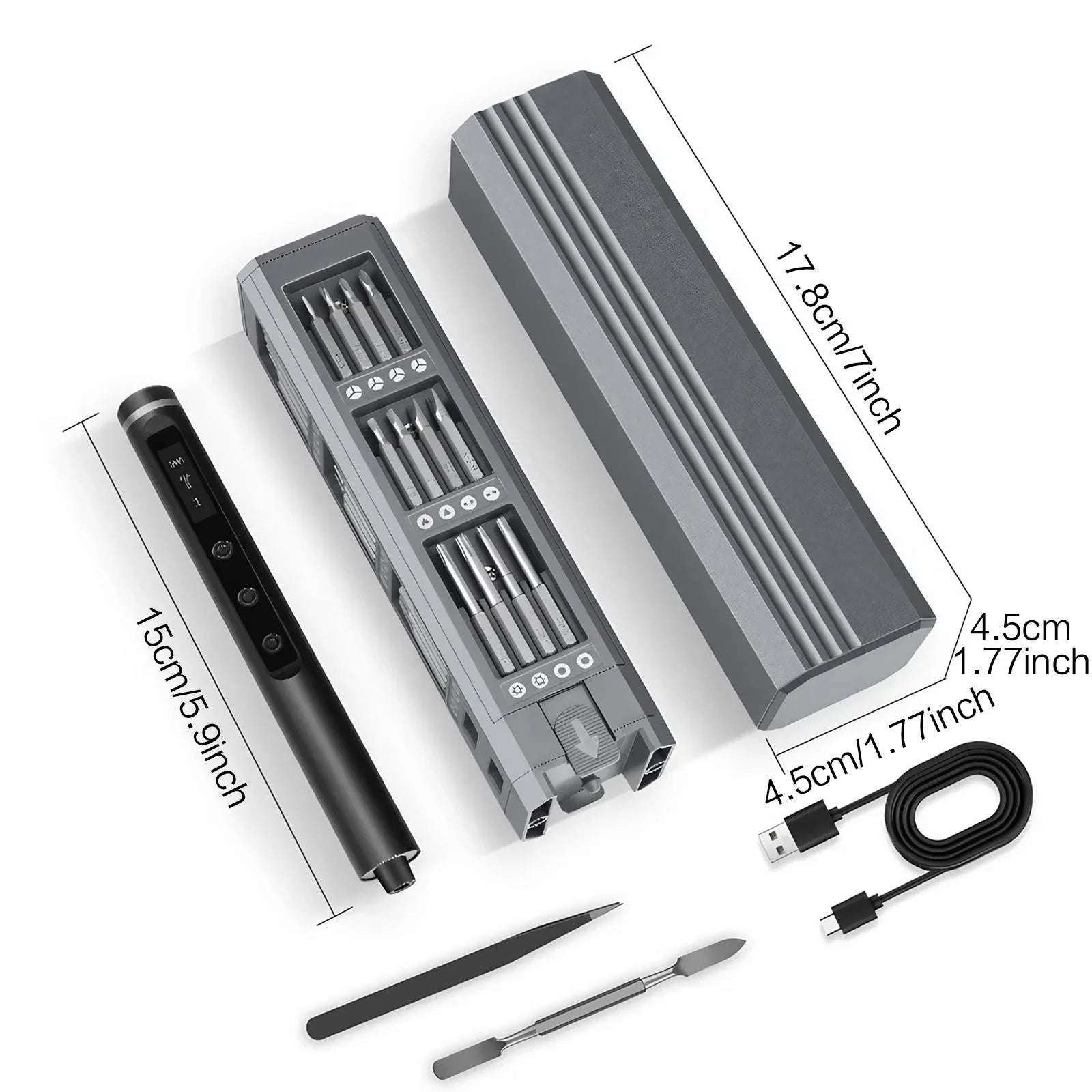 49 in 1 Electric Screwdriver Set with 5 Torque Settings and 42 Magnetic Bits for Electronics Repair DIY Projects Portable Mini Power Tool Kit for Computers Laptops Smartphones Motherboards Cameras and Home Repairs