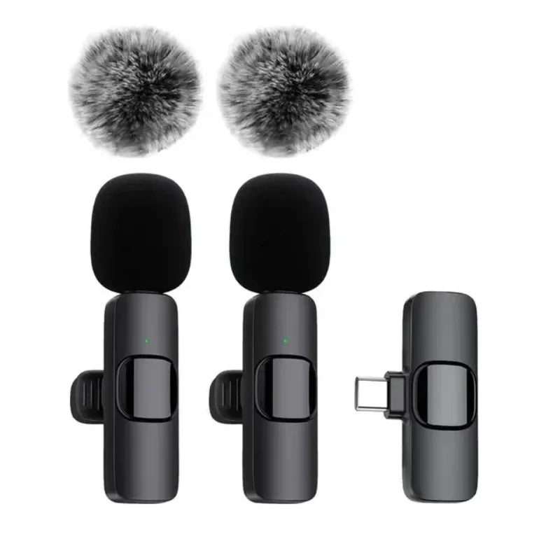 Wireless Lavalier Microphone for iPhone 17/16/15/Android with Noise Reduction USB C Mini Microphone for Vlog YouTube Recording,