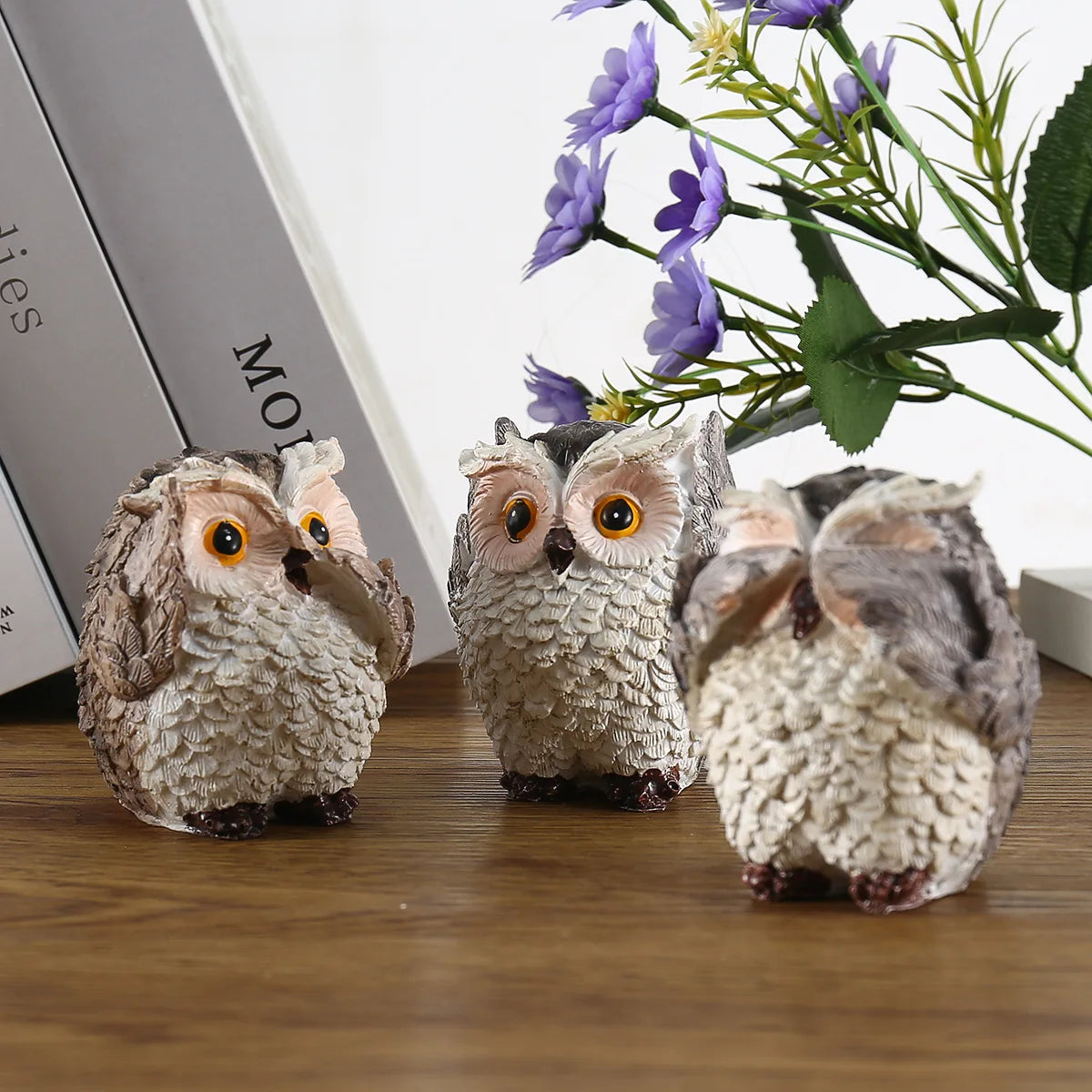 1/3Pcs Desktop Owl Ornaments, Home Decoration, Retro Owl, Don’T Listen, Don’T Say, Don’T See, Three-Piece Ornaments, Living Room, Entrance, Study, Home Decoration, Crafts Ornaments