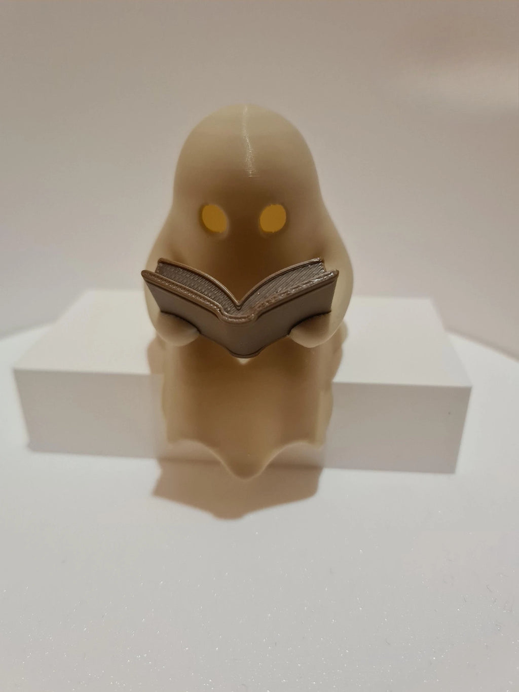 Halloween Party Decoration Favors Cute Little Ghost Sitting on A Shelf Reading A Book with Flickering Ornament Gift Spooky Idea