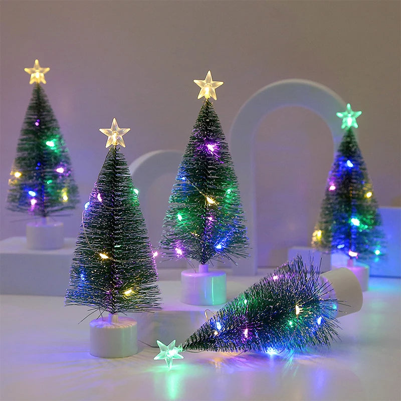2026 New Luminous Mini Christmas Trees Beautiful Small Artificial Xmas Trees Desk Decorations Christmas Home Decorations