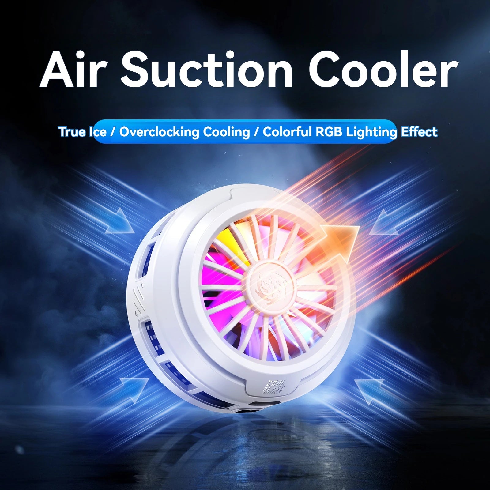 Mobile Portable Magnetic Semiconductor Phone Cooler with RGB Lights Powerful Cooling Fan for Gaming New