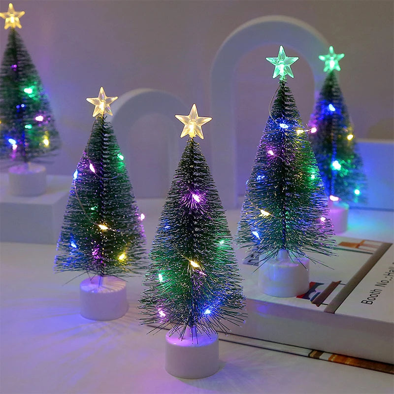 2026 New Luminous Mini Christmas Trees Beautiful Small Artificial Xmas Trees Desk Decorations Christmas Home Decorations