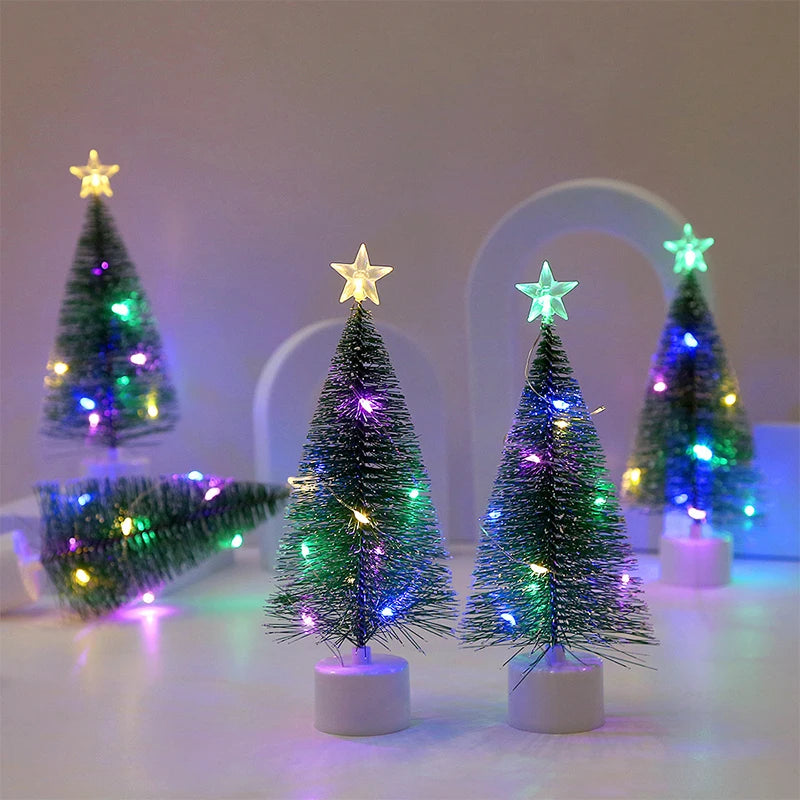 2026 New Luminous Mini Christmas Trees Beautiful Small Artificial Xmas Trees Desk Decorations Christmas Home Decorations