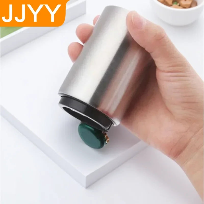 Stainless Steel Automatic Beer Bottle Opener Magnet Push Down Opener for Wine Beer Soda Caps Kitchen Tool