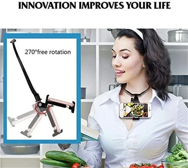 POV Vlog Mobile Phone Selfie Neck Lanyard Strap Hands Free Wearable Lazy Phone Charm Universal Hanging Holder for IPhone Dock