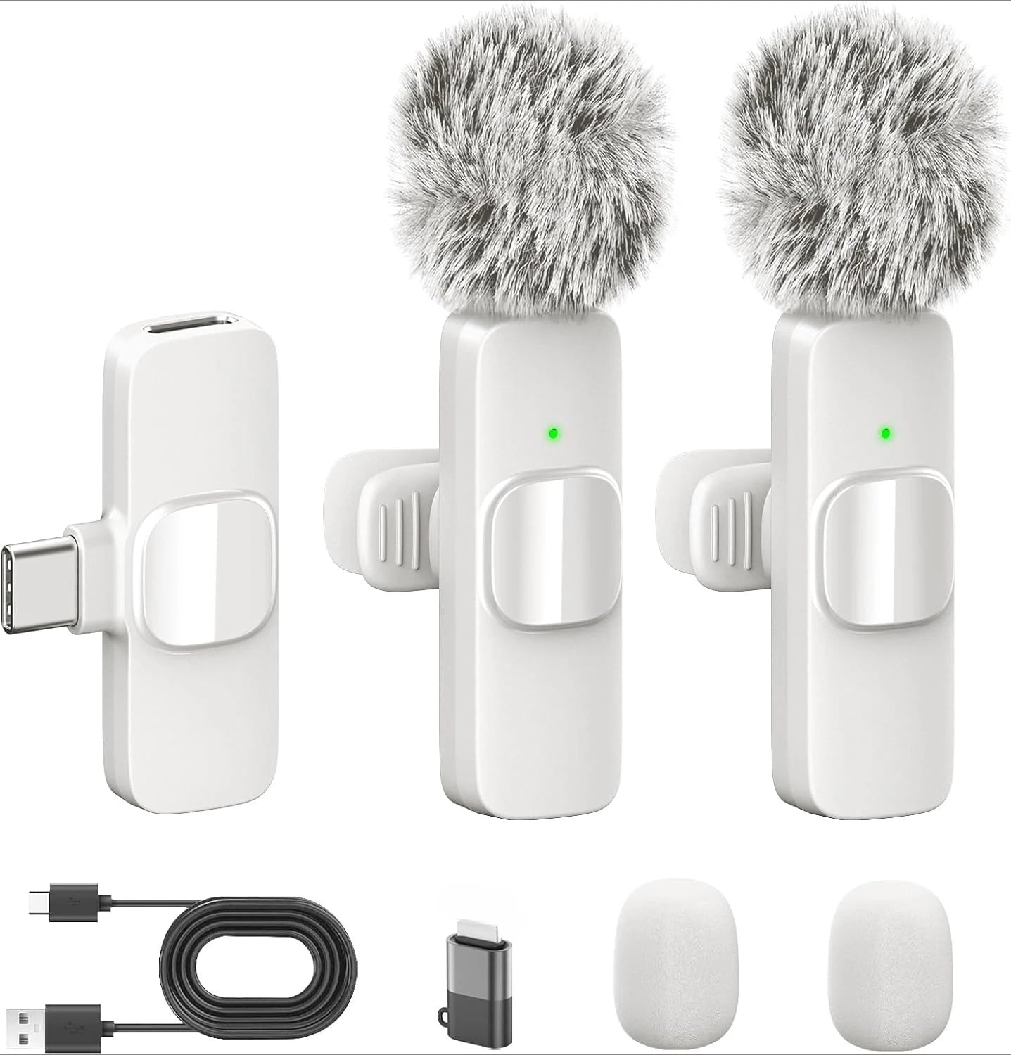 Wireless Lavalier Microphone for iPhone 17/16/15/Android with Noise Reduction USB C Mini Microphone for Vlog YouTube Recording,
