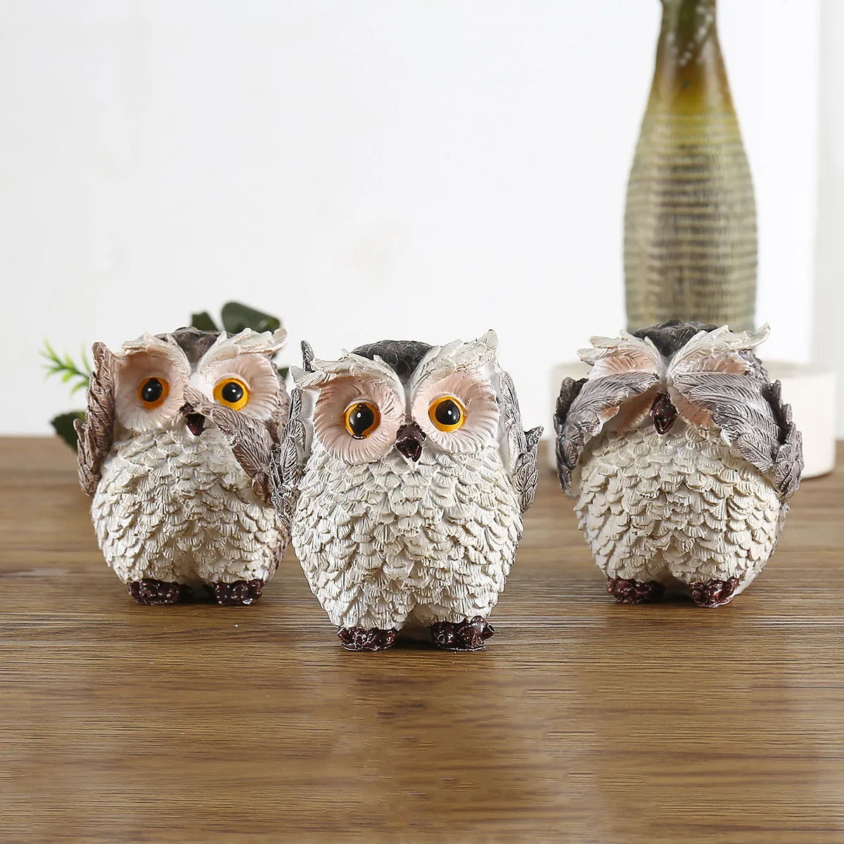 1/3Pcs Desktop Owl Ornaments, Home Decoration, Retro Owl, Don’T Listen, Don’T Say, Don’T See, Three-Piece Ornaments, Living Room, Entrance, Study, Home Decoration, Crafts Ornaments