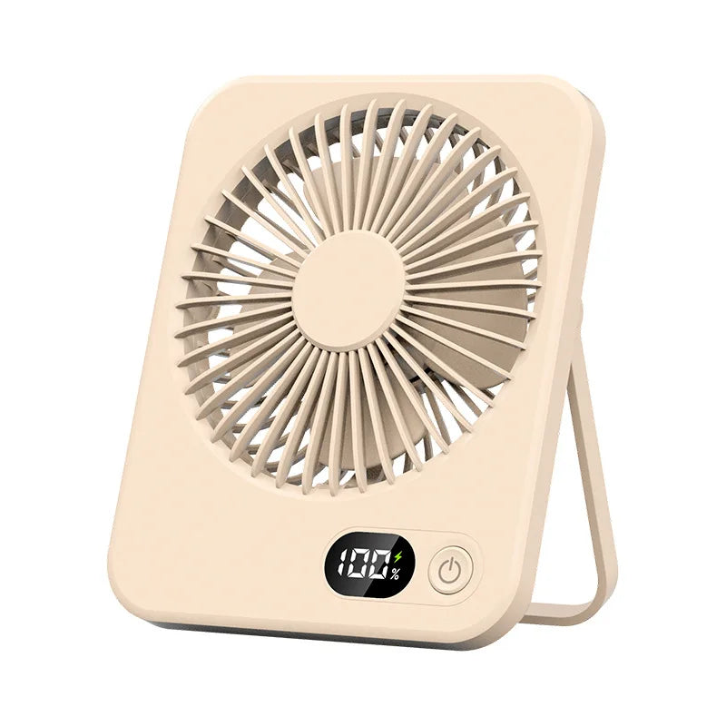 Portable Desk Fan USB Rechargeable Fan 180° Tilt Folding Personal Fan With Power Display 5 Speeds Ultra Quiet Table