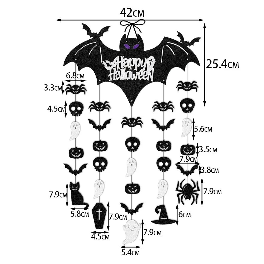 Halloween Hanging Sign Party Decoration Spooky Bat Door Hanger Ornaments Ghost Festival House Decoration