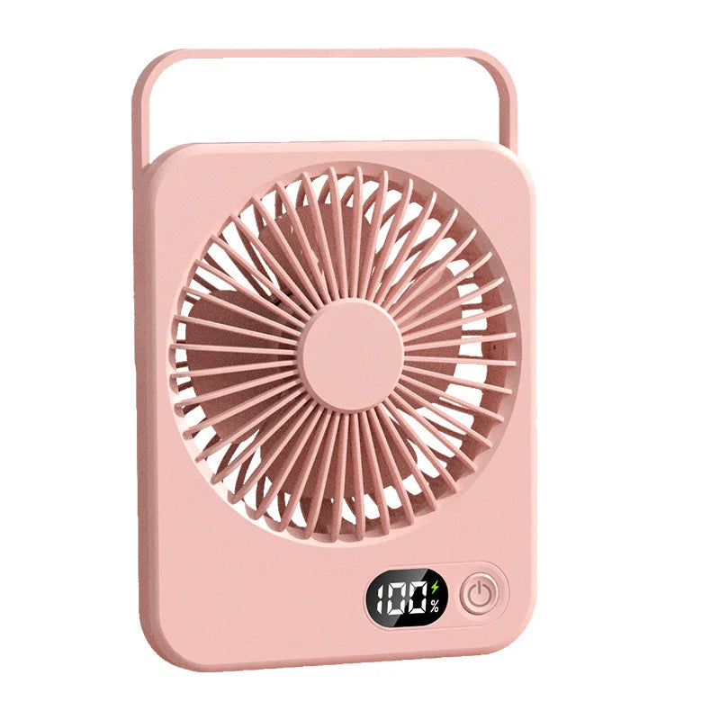 Portable Desk Fan USB Rechargeable Fan 180° Tilt Folding Personal Fan With Power Display 5 Speeds Ultra Quiet Table